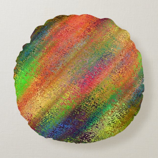 Vibrant Abstract Round Cushion (Front)