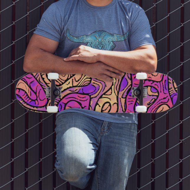 Vibrant Abstract Skateboard (Outdoor 3)