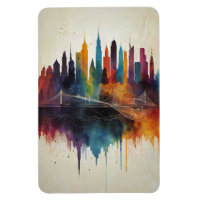 Vibrant Abstract Skyline Cityscape Art
