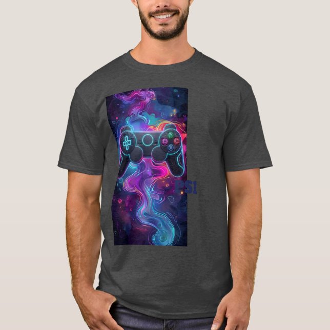 Vibrant Abstract Space Gaming Controller Shirt (Front)