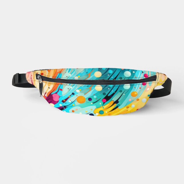 Vibrant Abstract Splashing Print Bum Bags (Front)