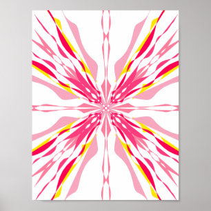 Vibrant Abstract Starburst Geometric Art Poster