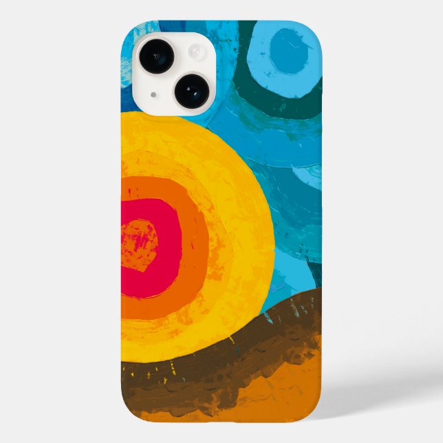 Vibrant Abstract Sunset Circles – Modern Geometric Case-Mate iPhone Case (Back)