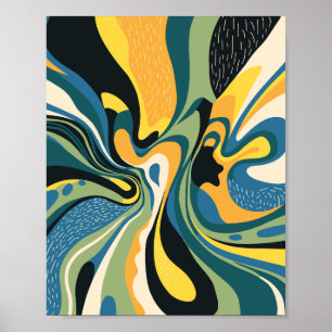 Vibrant Abstract Swirl Art Poster