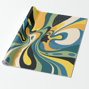 Vibrant Abstract Swirl Art Wrapping Paper