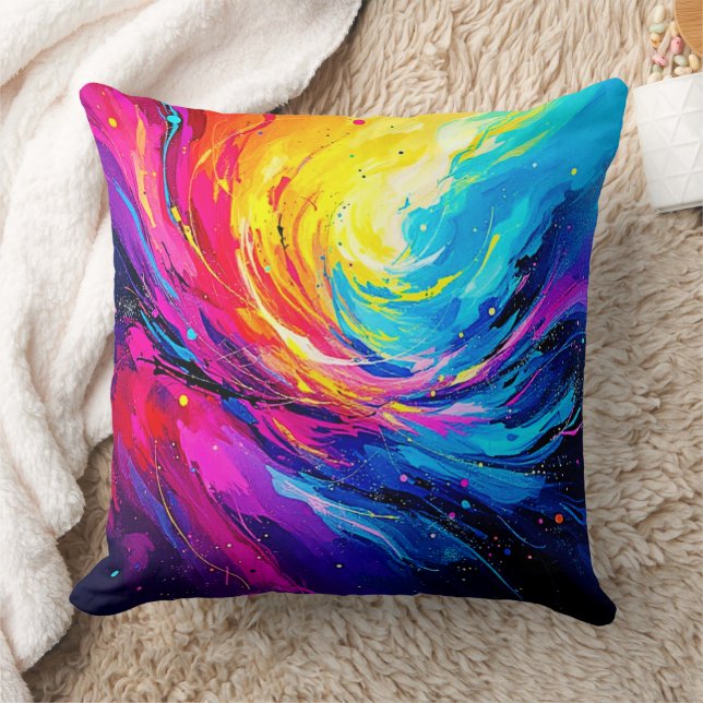Vibrant Abstract Swirl Cushion (Blanket)
