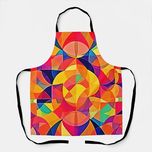 Vibrant Abstract Symmetry Art Apron (Front)