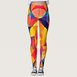Vibrant Abstract Symmetry Art Leggings