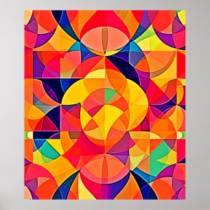 Vibrant Abstract Symmetry Art Poster