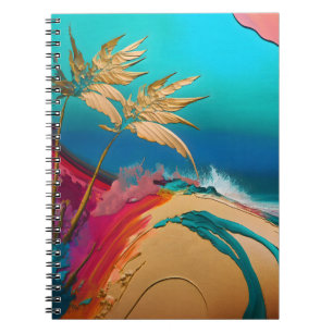Vibrant Abstract Tropical Beach Scene Notebook