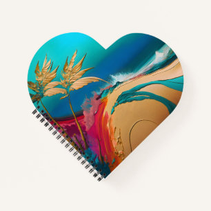 Vibrant Abstract Tropical Beach Scene Notebook