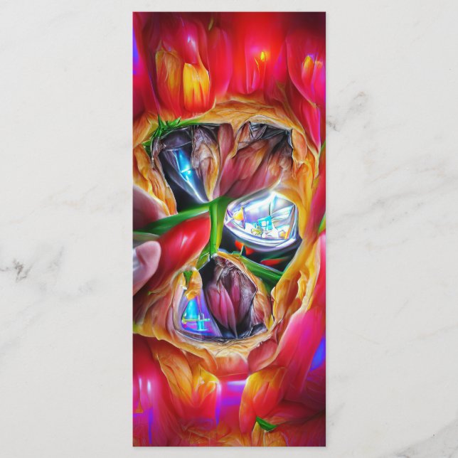 Vibrant Abstract Tulip Reflections Bookmark  Menu (Front)
