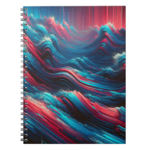 Vibrant Abstract Wave Art Notebook
