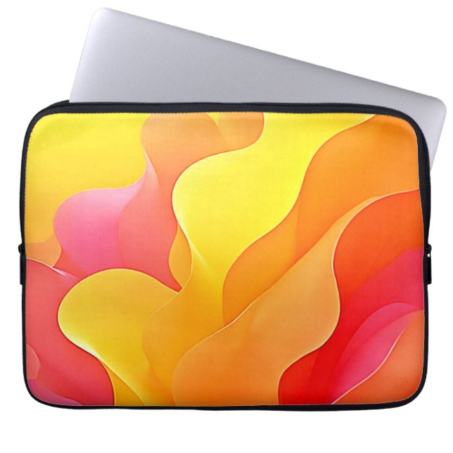 Vibrant Abstract Wave of Warmth Design Laptop Sleeve (Front)