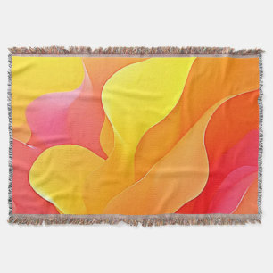 Vibrant Abstract Wave of Warmth Design Throw Blanket