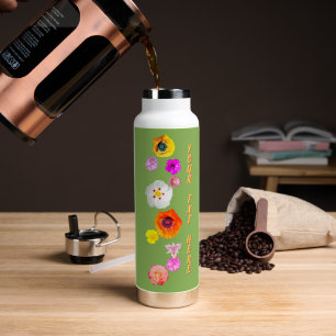 Vibrant Aerial Floral Design Water Bottle