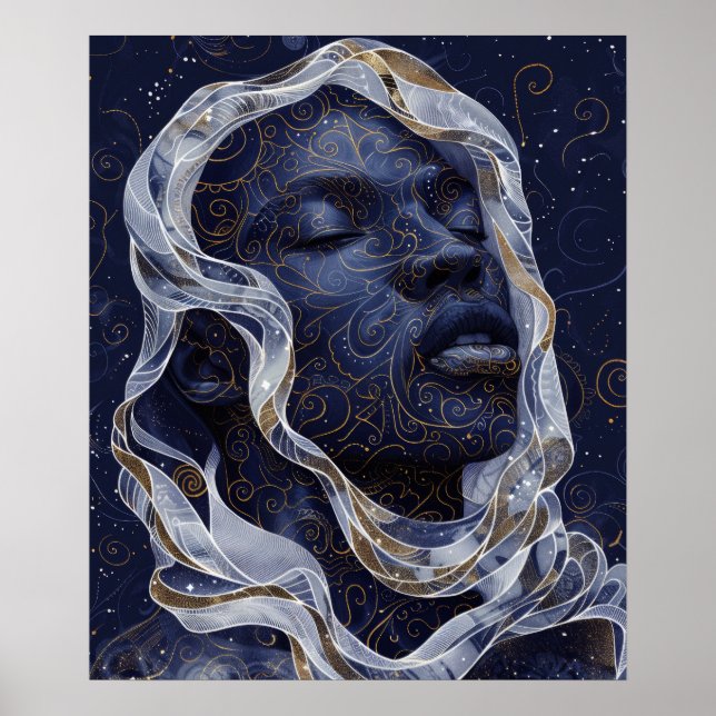 Vibrant African American Man in Intricate Hood Pos Poster (Front)