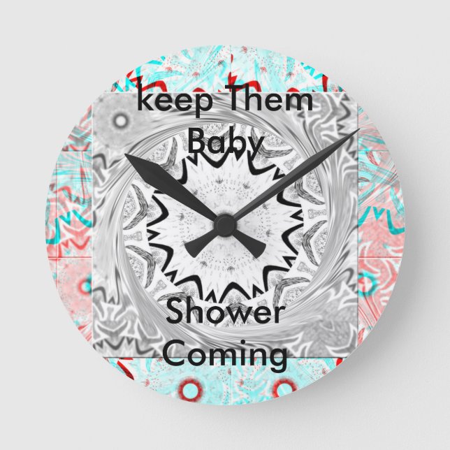 Vibrant African Culture: A Pink and Cyan Fusion Round Clock (Front)