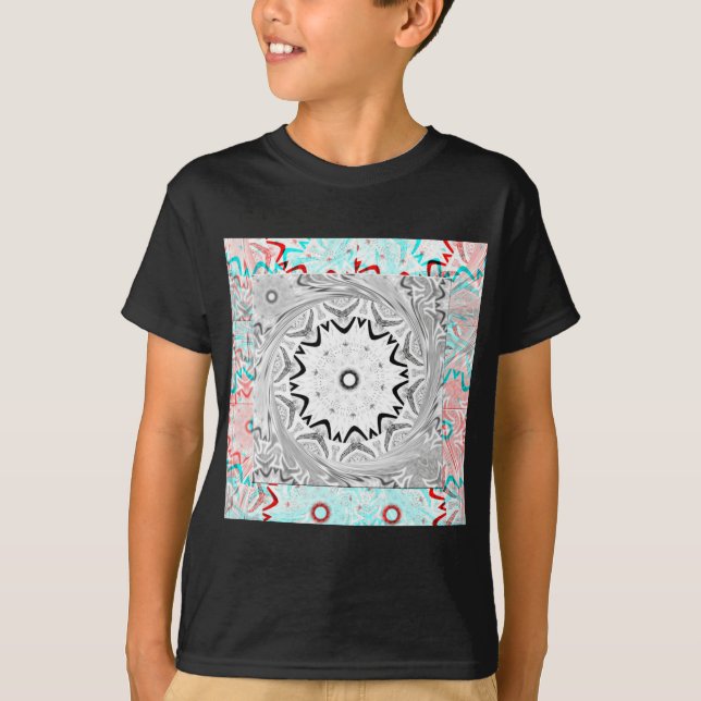 Vibrant African Culture: A Pink and Cyan Fusion T-Shirt (Front)