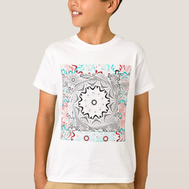 Vibrant African Culture: A Pink and Cyan Fusion T-Shirt (Front)