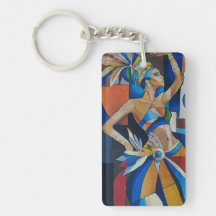 Vibrant African Dancer Cubist Geometric Modern Wal