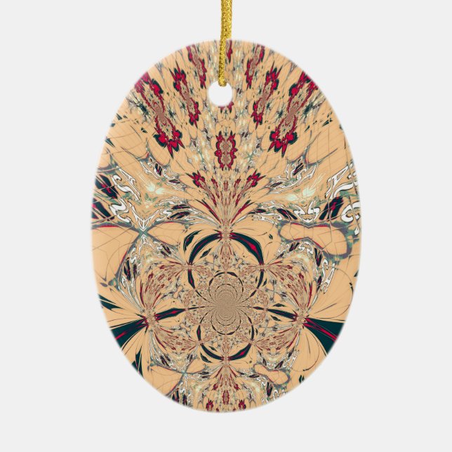 Vibrant African Kaleidoscope: A Peachy Delight Ceramic Ornament (Front)