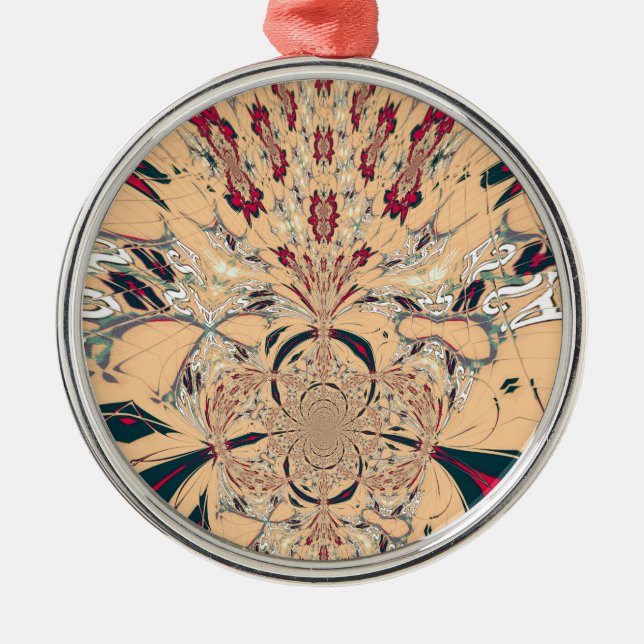 Vibrant African Kaleidoscope: A Peachy Delight Metal Ornament (Front)