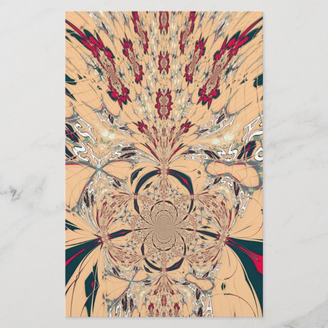 Vibrant African Kaleidoscope: A Peachy Delight Stationery (Front)