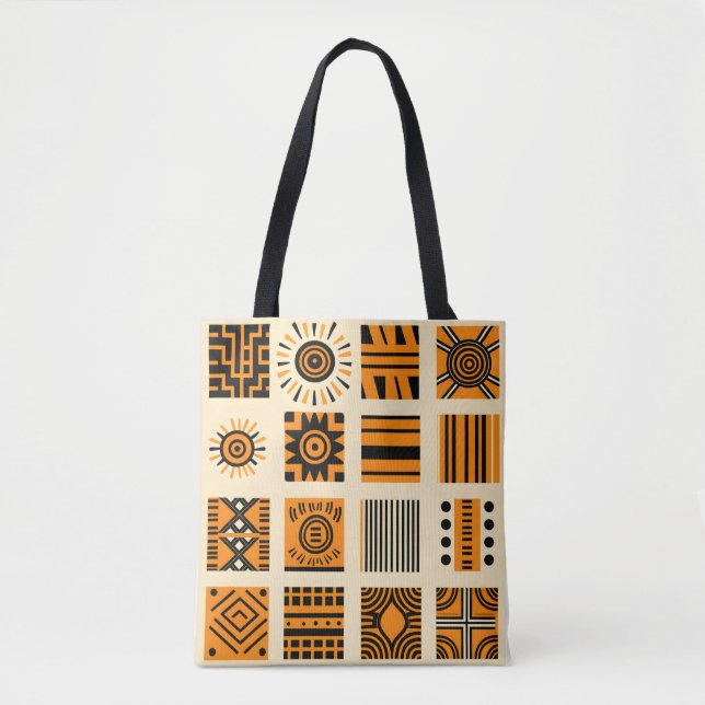Vibrant African Pattern Tote Bag (Front)