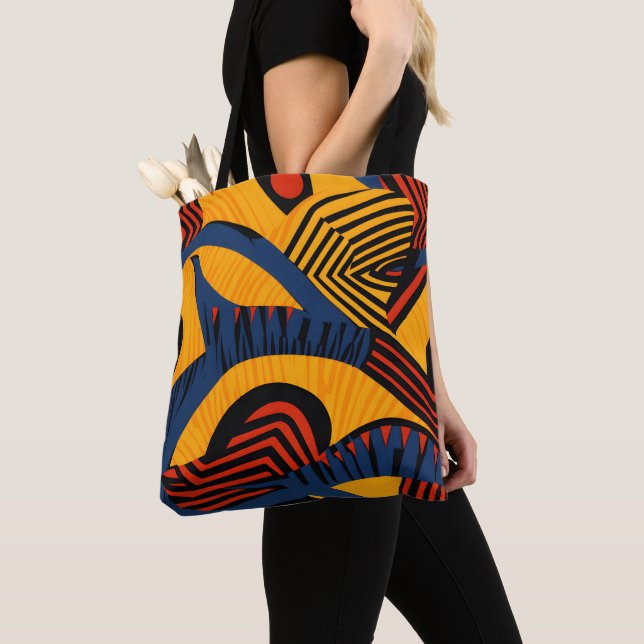 Vibrant African Pattern Tote Bag (Close Up)