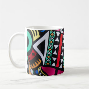 Vibrant Afro-Centric Geometric Pattern – Bold Trib Coffee Mug