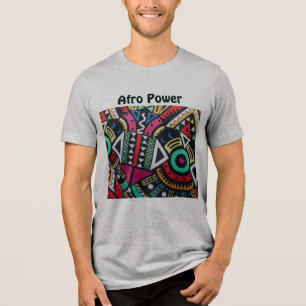 Vibrant Afro-Centric Geometric Pattern – Bold Trib Tri-Blend Shirt