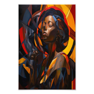 Vibrant Afrocentric Abstract Portrait Art Photo Print