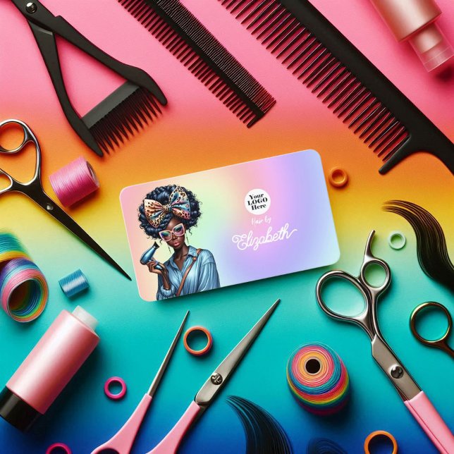 Vibrant Afrocentric Black Woman Salon Branding Bus Business Card (Vibrant Afrocentric Black Woman Salon Branding Bus Business Card)