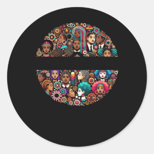 Vibrant Afrocentric Mosaic. Classic Round Sticker