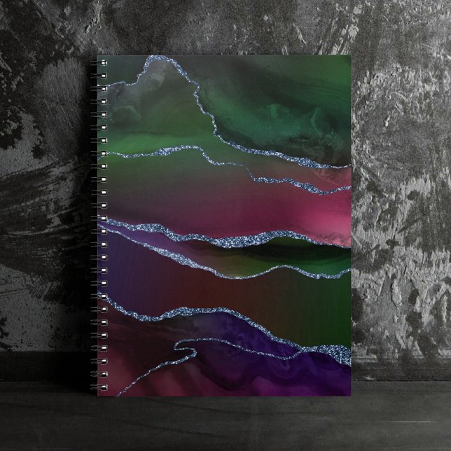 Vibrant Agate | Rich Pink and Green Jewel Tone Notebook (Creator Uploaded)