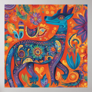 Vibrant Alebrijes Design in Traditional Mexican  Poster