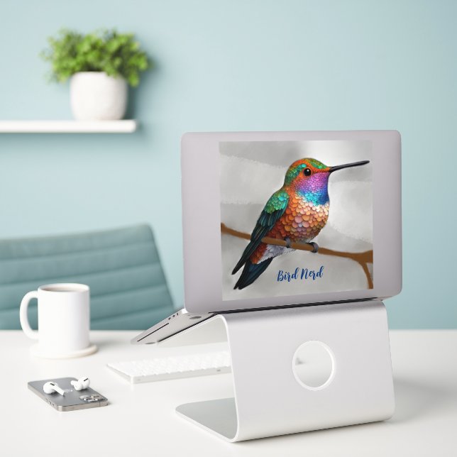 Vibrant Allen’s Hummingbird  (Laptop On Desk)