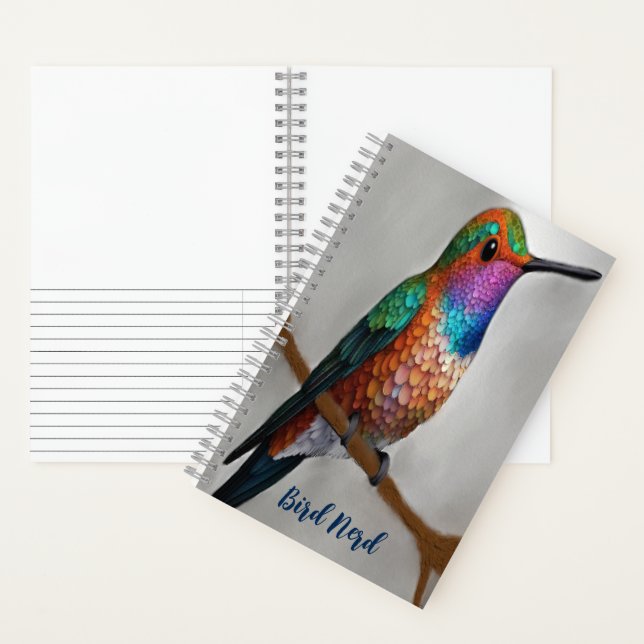 Vibrant Allen’s Hummingbird Painting  Notebook (Inside)