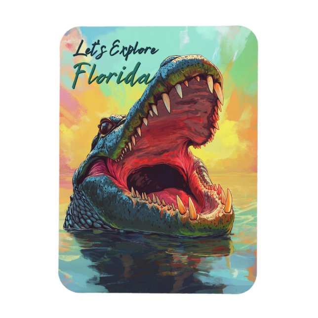 Vibrant Alligator Adventure in Florida Magnet (Vertical)