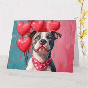 Vibrant American Staffordshire Terrier Pop-Art Card