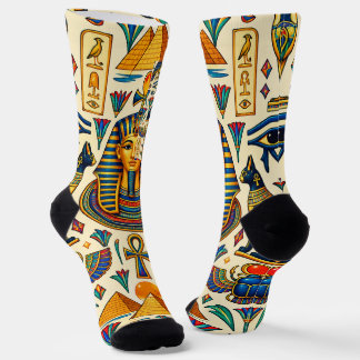 Vibrant Ancient Egypt Pharaohs Scarabs Falcons Lot Socks