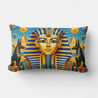 Vibrant Ancient Egyptian Pharaonic with Anubis Lumbar Cushion