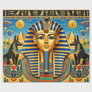 Vibrant Ancient Egyptian Pharaonic with Anubis Wrapping Paper