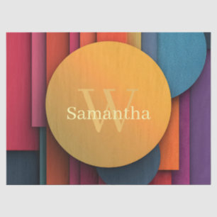 Vibrant and Colorful Abstract Geometric Shapes Tissue Paper