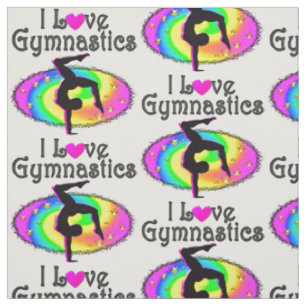 VIBRANT AND COLORFUL I LOVE GYMNASTICS FABRIC