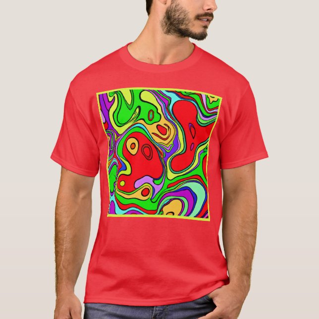 Vibrant And Colourful Abstract Pattern Art T-Shirt (Front)