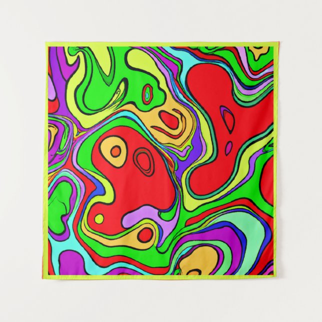 Vibrant And Colourful Abstract Pattern Art Tapestry (Front)