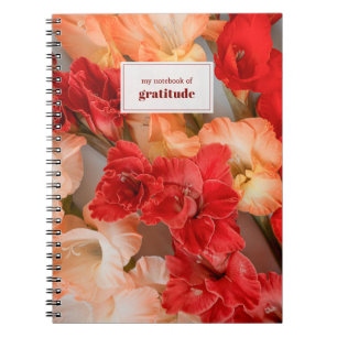 Vibrant and colourful gladiolus (custom text) notebook