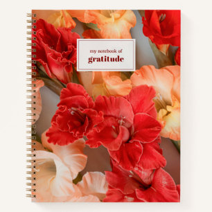 Vibrant and colourful gladiolus (custom text) notebook